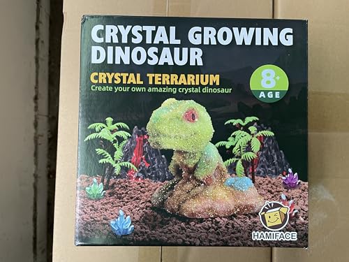 Hamiface Crystal Growing Dinosaur, Crystal Growing Kit Kids Age 8-12, Grow Your Own Crystal Dinosaur Terrarium Kit, Science Expe
