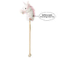 Hollyhome Plush Unicorn Stick Horse With Wood Wheels Real Pony Neighing And Galloping Sounds Plush Toy White 37 Inches(Aa Batteries Required)