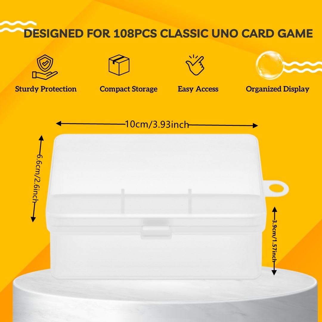 4Pcs Card Case Holder Designed for Classic Card Game, Holds 108 Pcs Card Compatible with Classic UNO Deck, and so on, 3.93x2.6x1