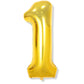 Flyloons 1 number Golden Foil Balloon 16 inch Size Birthday Decoration Items Pack of 1 | 1st Year Balloons | One