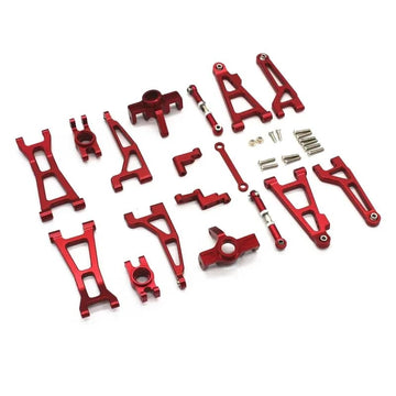 RWLZLB Compatible with Hyper GO RC Car Parts, 1/16 Metal Upgrade Aluminum Accessories, Red Replacement Parts kit for H16BM H16GT