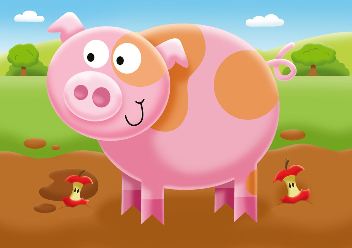 Ravensburger My First Puzzle - On The Farm Jigsaw Puzzle for Kids, 2-5 Pieces, Large, Cardboard, Multi Color, Model 7302