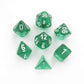 Chessex Manufacturing Chx23075 Green Translucent Dice With White Numbers - Set Of 7