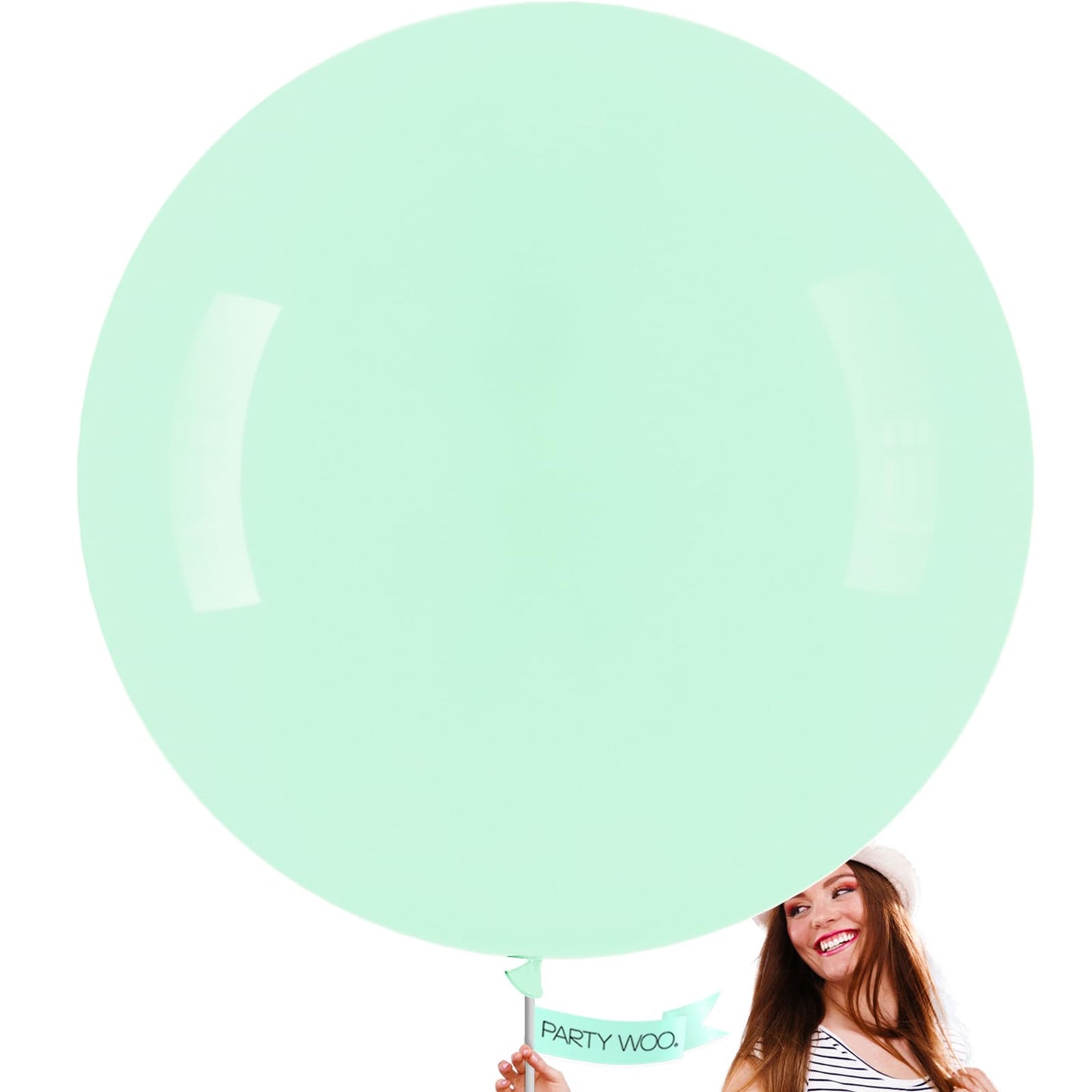 Partywoo Mint Green Large Balloons, 4 Pcs 36 Inch Balloons, Pastel Mint Green Big Balloons, Pastel Mint Giant Balloons, Jumbo Balloons For Birthday Party Decorations, Baby Shower Decorations, Mint-Q06