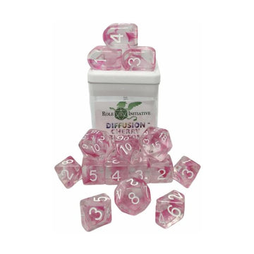 Role 4 Initiative R4I Dice W/ Arch'D4: Diffusion - Cherry Blossom W/ White (15)