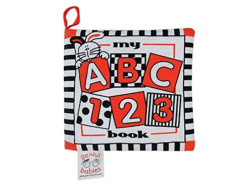 Baby'S First Soft Sensory Cloth Book With Alphabet & Numbers In High Contrast Colors For Infant And Baby