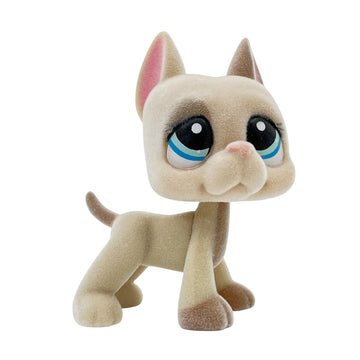 Lpscb Custom-Made Flocked Pet Shop Toy Fuzzy Animal Figure Short Hair Cat Dog Collie Dachshund Great Dane Cocker Spaniel (Tan #1