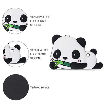 Amazingm Panda Sensory Chew Teether For Boys And Girls,Food Grade Silicone Safety Pendant Chewy Teething Toy For Kids With Autis