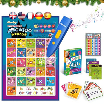 Qiaojoy V2 Interactive Kids Map Bilingual United States Map For Kids Learning, Educational Talking Usa Map Poster Geography Games Personalized Kids Toys For Boys & Girls Ages 3-12