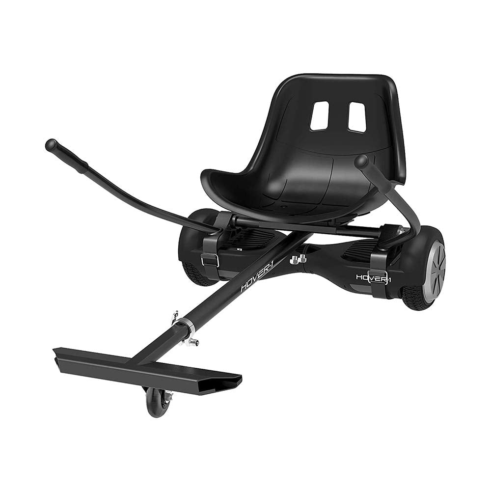 Hover-1 Ultra Electric Hoverboard Go Kart Combo | 7MPH Top Speed  4HR Full Charge  Hand-Operated Rear Wheel Control Hoverboard Cart mature-themed and Kid  Adjustable Frame  Easy Installation