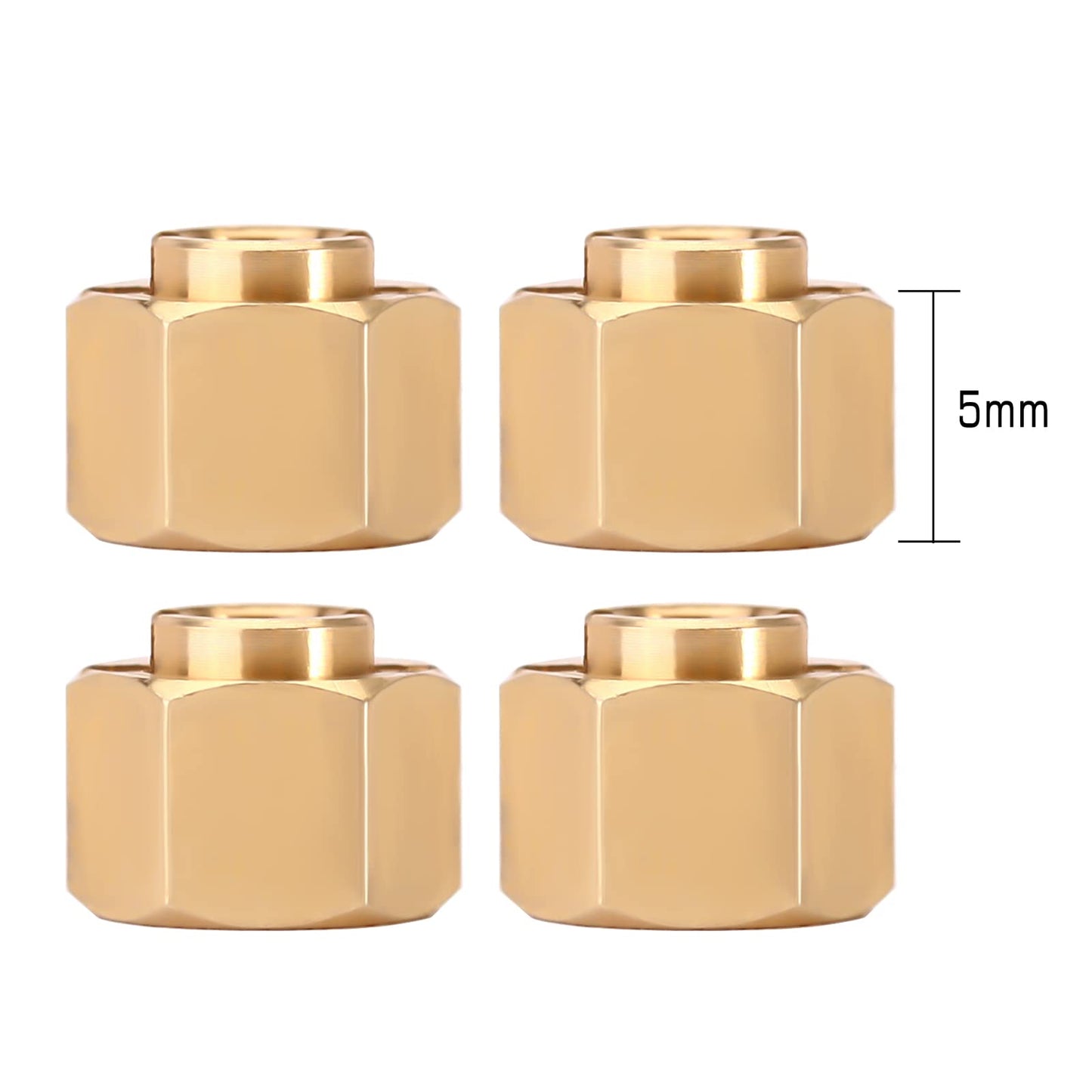 INJORA Brass Wheel Hex Hub 5mm(+1mm) Extenders Adaptor for 1/18 RC Crawler Car TRX4M Upgrade Parts