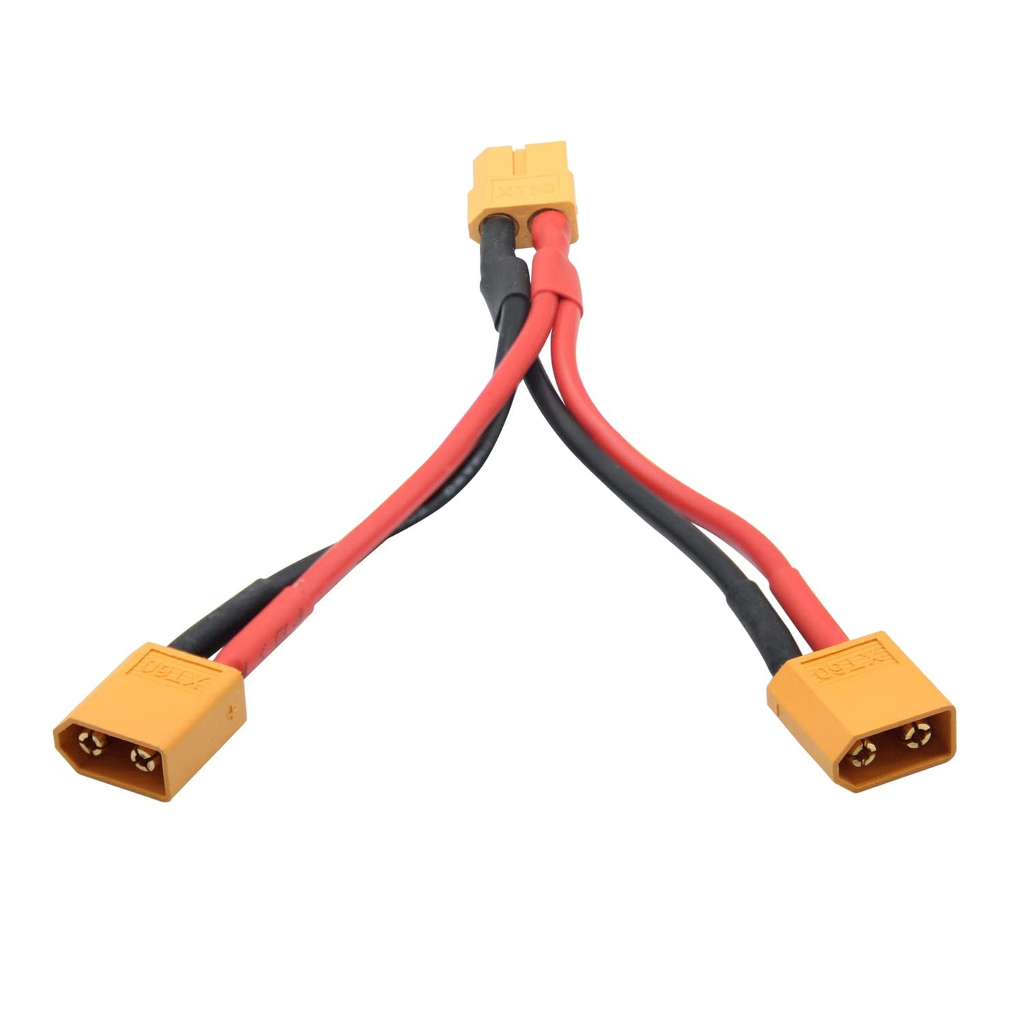 Maixbomr Short XT60 Parallel Battery Connector Cable,14AWG 1 Female to 2 Male Y Splitter Adapter Cable,10cm/3.93inch for RC Mult