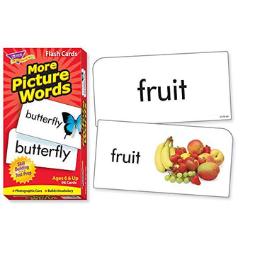 Trend Enterprises: More Picture Words Skill Drill Flash Cards, Great For Skill Building And Test Prep, Photo Cues, Builds Vocabulary, 96 Cards Included, For Ages 6 And Up