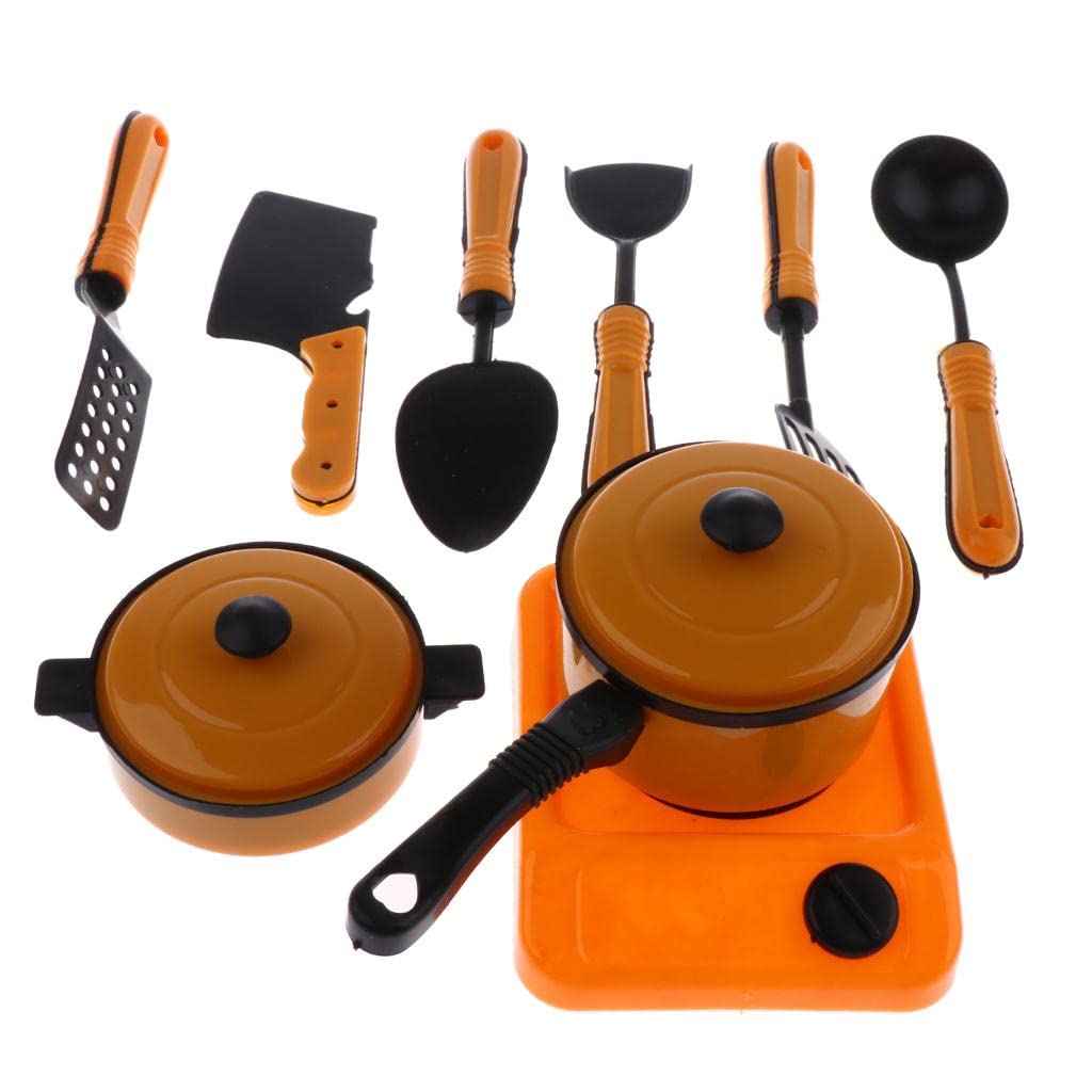MYADDICTION Kids Cooking Chef Toy Set (9 Pieces) Kitchen Pretend Play Toy Set  Yellow