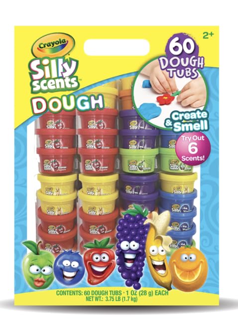 Crayola Dough - Silly Scents | 60x1oz Scented Play Dough Party Pack | 60 Modeling Compound Tubs | 6 Colors & Scents | Christmas
