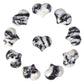 Natural Zebra Jasper Gemstone Healing Crystal 1 Inch Mini Puffy Heart Pocket Stone Iron Gift Box (Pack Of 10)