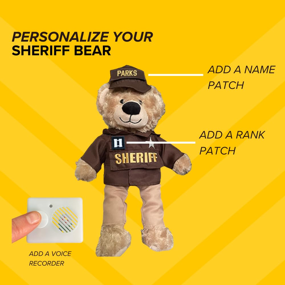 ZZZ Bears Personalized Sheriff Teddy Bear, Thoughtful Gift for Sheriffs, Spouses & Kids