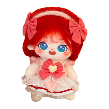 Niannyyhouse 20Cm Plush Doll Red Girl Humanoid Stuffed Body No Attribute 8' Normal Body Wearable Clothing Dress Up Gifts (A-32-With Skeleton)