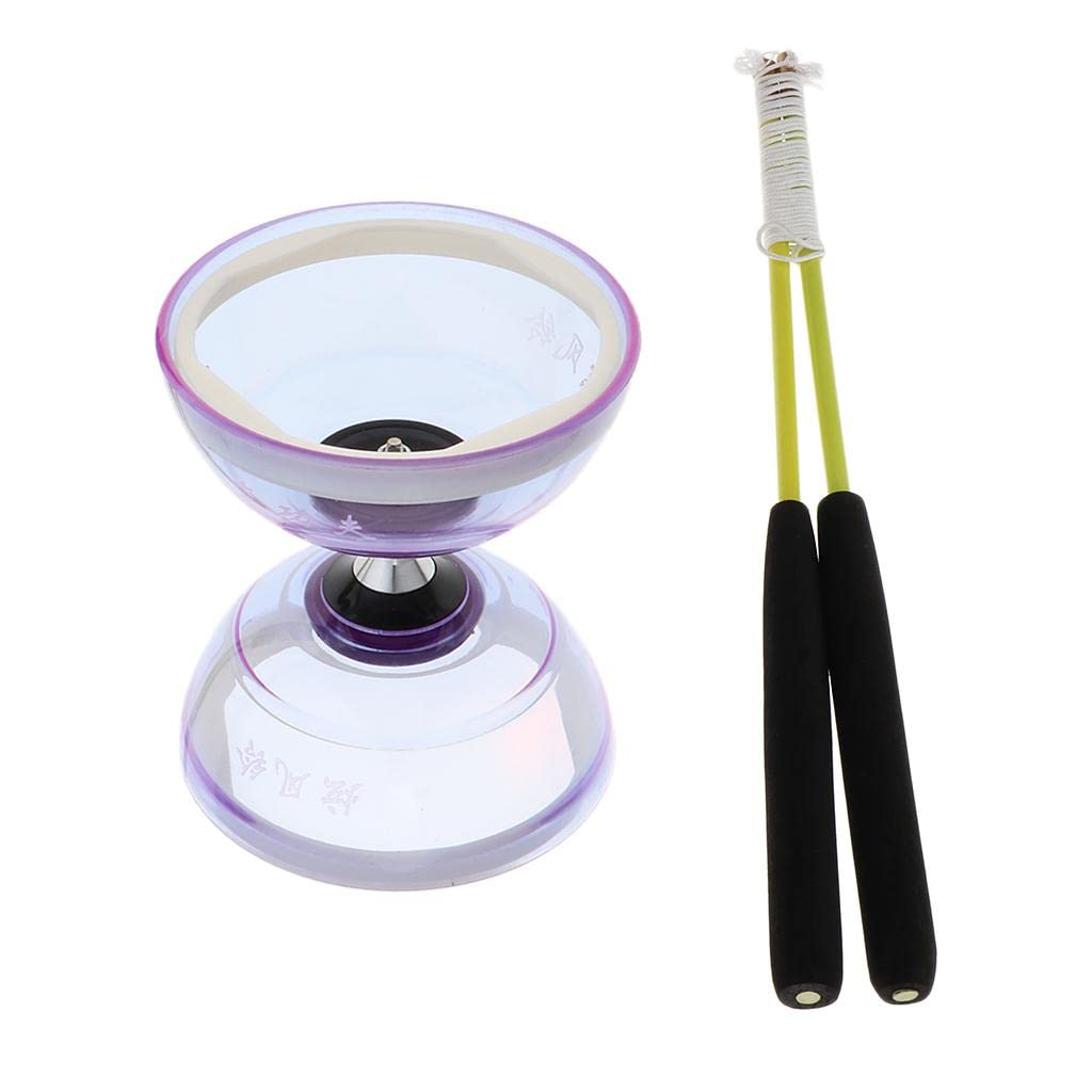 CALANDIS Juggling Toys Triple Bearing Diabolo with Handsticks & String Purple