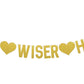 SVM CRAFT Older Wiser Hotter Glitter Banner  Gold, Fun Birthday Party Decorations, 30th Birthday Decor, Happy birthday banner, 