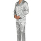 Yimanie Mens Satin Pajamas Set Classic Sleepwear Loungewear Silver Grey