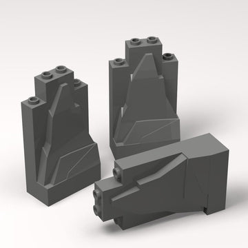 Classic Building Dark Gray Rock Bulk,Rock Panel 2X4X6 50 Piece, Compatible With Lego Parts And Pieces:Panel 2X4X6 Dark Gray (Col