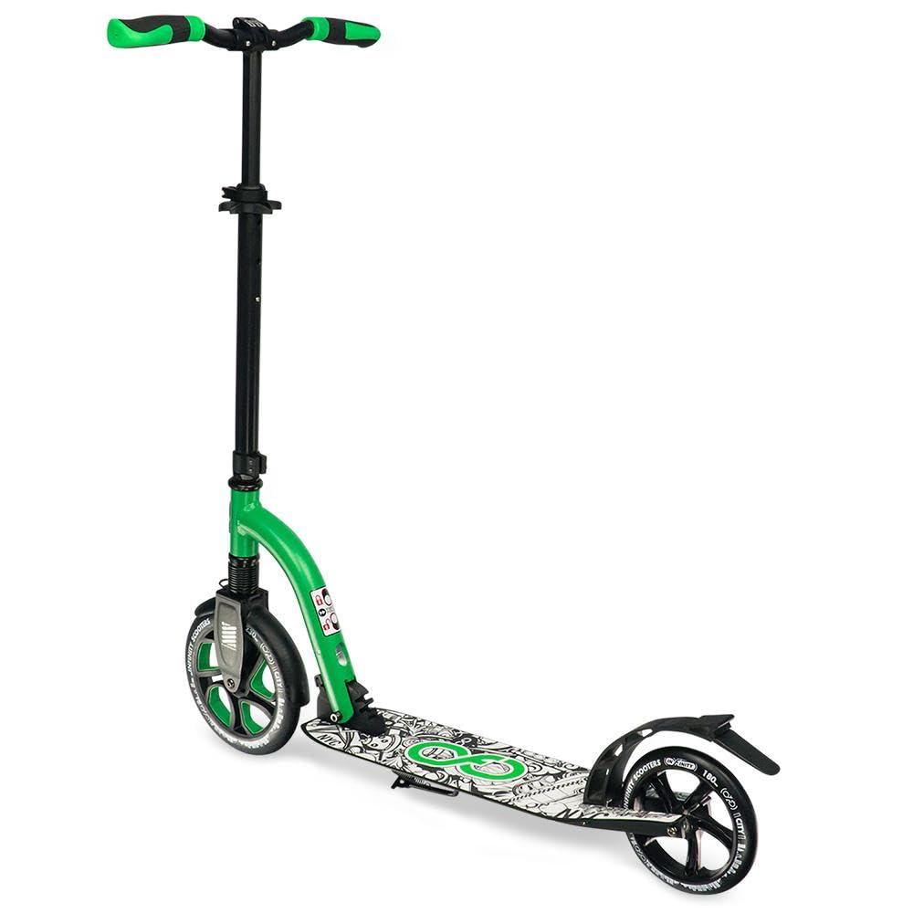 Crazy Skates Foldable Kick Scooter - Kick Scooters For Adults, Teens And Kids With Carrying Strap - Fast Folding, Adjustable Handlebars And Lightweight - New York City Scooter (Nyc) - Green