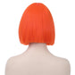 Pattnium Orange Bob Wig Short Straight Orange Bob Wig For Women Bright Orange Wig Middle Part Heat Resistant Cosplay Custume Par
