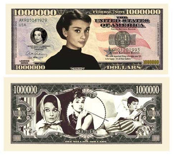 American Art Classics Audrey Hepburn Collectible Million Dollar Bill Novelty Money
