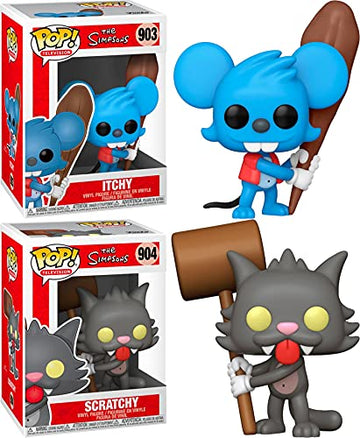 A Cartoon Inside A Cartoon: Funko Pop! Television The Simpsons Bundle: Itchy 903 + Scratchy 904 (2 Items)