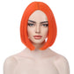 Pattnium Orange Bob Wig Short Straight Orange Bob Wig For Women Bright Orange Wig Middle Part Heat Resistant Cosplay Custume Par