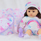 Ecore Fun 8 Pcs Baby Doll Clothes With Bassinet For 16-20 Inch Baby Doll, Rainbow Baby Doll Clothes Outfit Accessories Fit 16 To 20 Inch Baby Doll(No Doll)