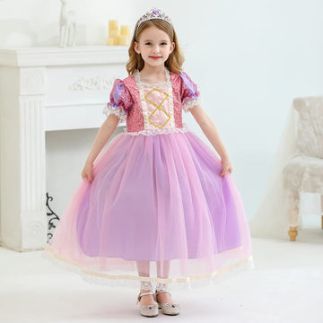 Princess Rapunzel Costume For Girls Rapunzel Dress With Accessories For Birthday Party Halloween Christmas Dress Up Costume (110(3-4T))