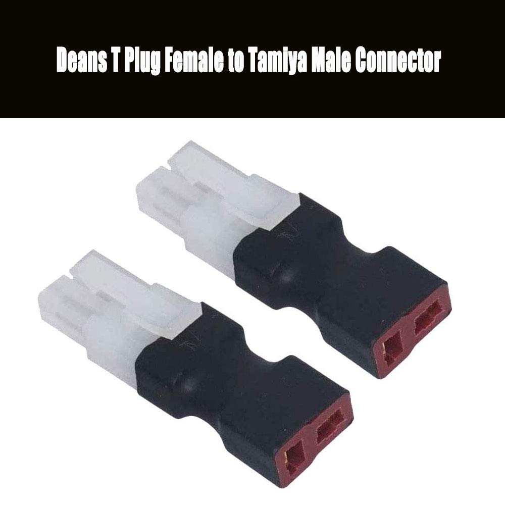 2Pairs Deans Style T Plug to Big Tamiya Connector Female Male Adapter Wireless Connectors for RC FPV Drone Car Truck Lipo NiMH B