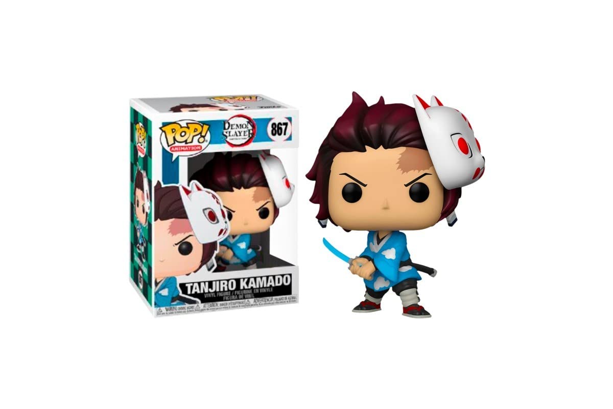 Funko Pop! Animation #867 Tanjiro Kamado PVC Figure with Mask, Multi-coloured, One Size, Model 49632