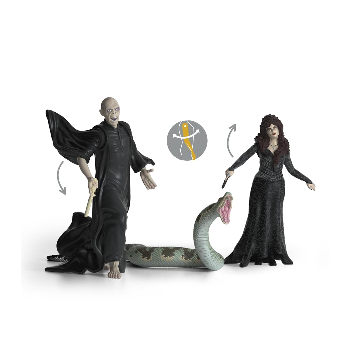 Schleich Wizarding World of Harry Potter 3-Piece Collectible Set with Voldemort, Nagini and Bellatrix Lestrange Figurines