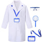 Togrop 4Pcs Doctor Scientist Lab Costume For Kids Role Play Thick White Coat Birthday Party Gift 2-4 T