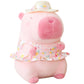 ELAINREN Stuffed Pink Capybara Toy Wearing Swimsuit,Kawaii Elegant Guinea Pig Plush Doll Gifts/13.7''