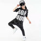 Lolanta Kids Dance Costume Boys Girls Sequins Hip Hop Clothes 80S 90S Outfits Shiny Dress Up Dancewear(Black,10-12)