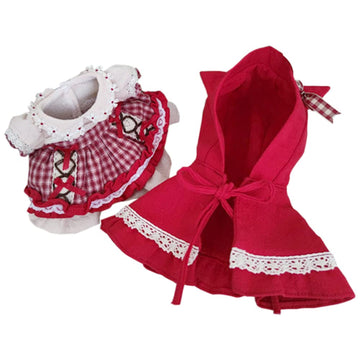 Niannyyhouse Little Red Hood Dress Cloak 6In/15Cm Plush Doll Clothes Accessories