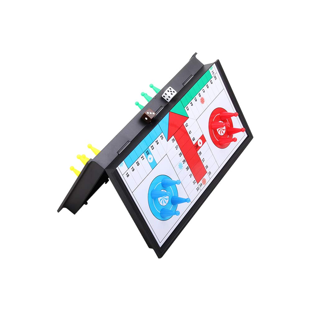 KOKOSUN Ludo Game Board Set - 9.5” Magnetic Folding Travel Game for Kids & Adults, Right Angled Model, Small Size, Plastic Material