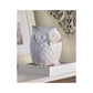 Distressed White Owl Figurine 4.62X4.75X6.5'