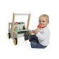 Janod Wooden Pull-Along Ice Cream Cart with 4 Ice Creams, Silent Wheels, Anti-Tip System, FSC-Certified, Multicoloured, Model J08049