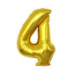 Party Decorz 4 Number Golden Foil Balloon/Four Number Golden Big Size Foil Balloon (32 Inch,1pcs) For Birthday,Anniversary, Surp