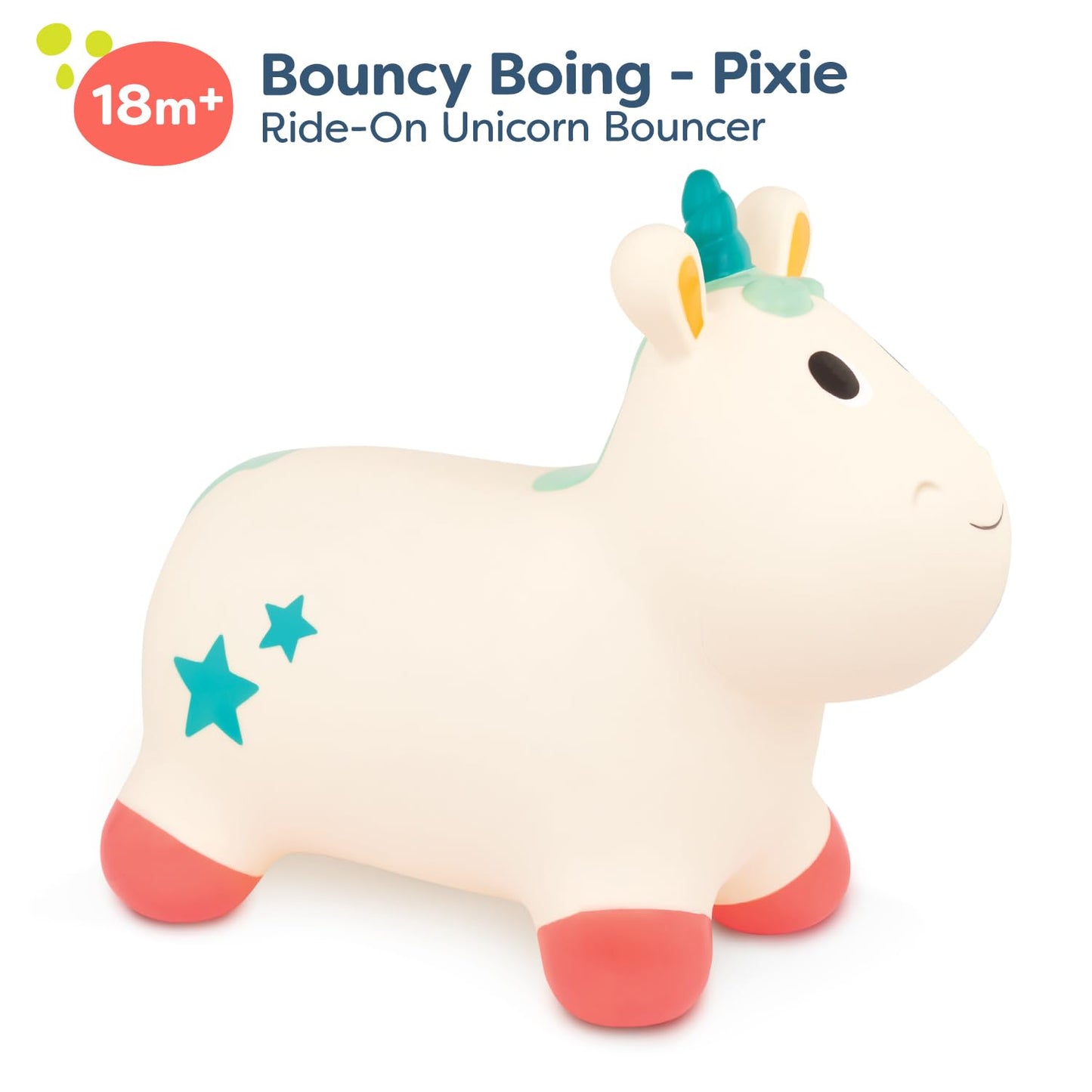 B. - Ride-On Unicorn Bouncer - Bouncy Animal Toy - Inflatable Hopper & Air Pump - Bouncing & Active Play - 18 Months + - Bouncy