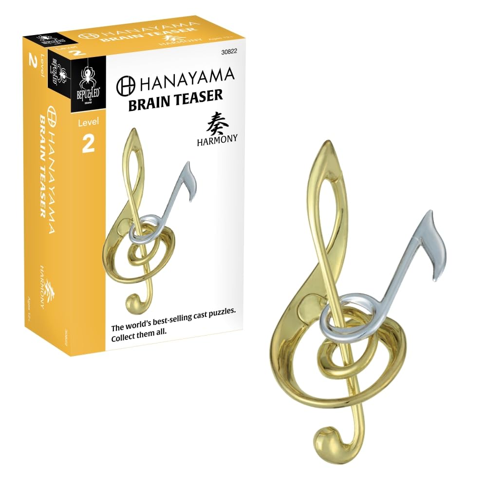 BePuzzled |Harmony Hanayama Metal Brainteaser Puzzle Mensa Rated Level 2, for Ages 12 and Up