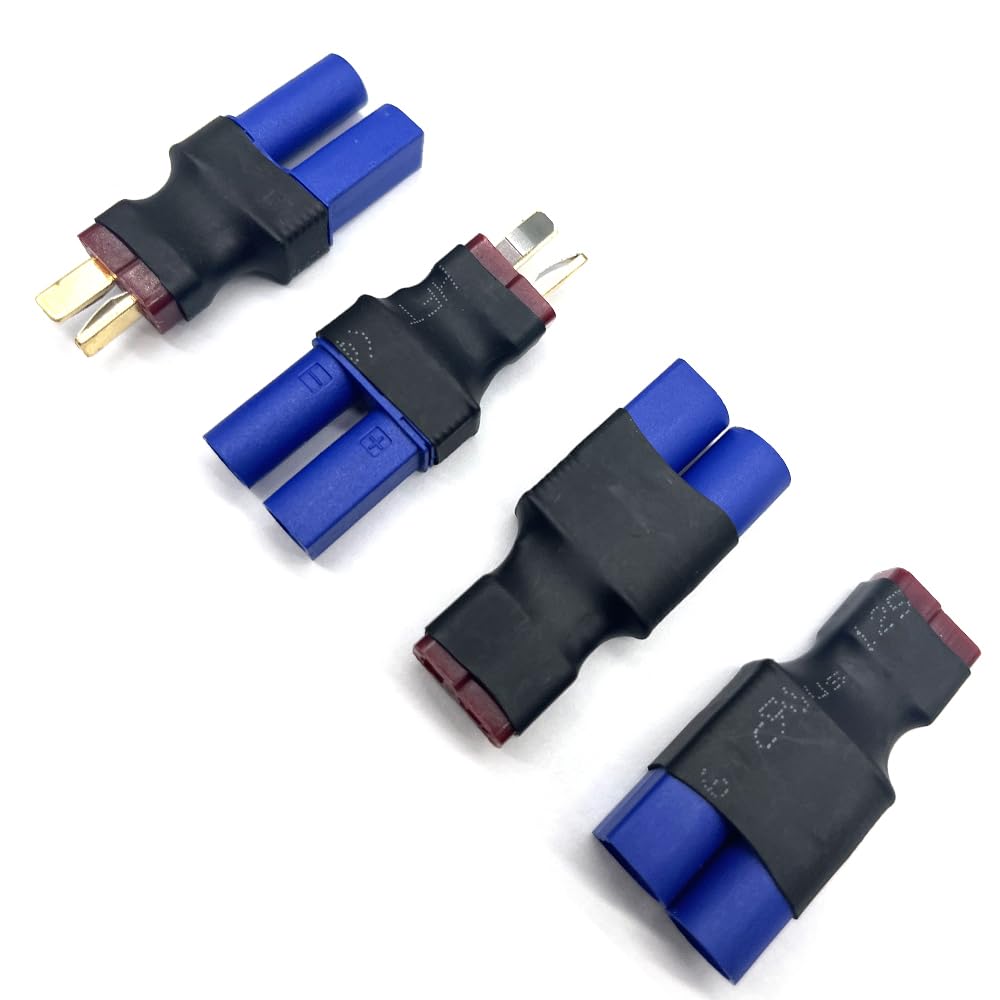 2Pairs EC5 to T Adapter Male Female Connector Plug Set Compatible with Arrma E-flite RC Car Truck Airplane Lipo Battery ESC Bala