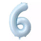 40-Inch Light Blue Number 6 Balloons With Crown, 6Th Birthday Decorations For Boys Girls, Children'S Birthday Party Supplies. (L