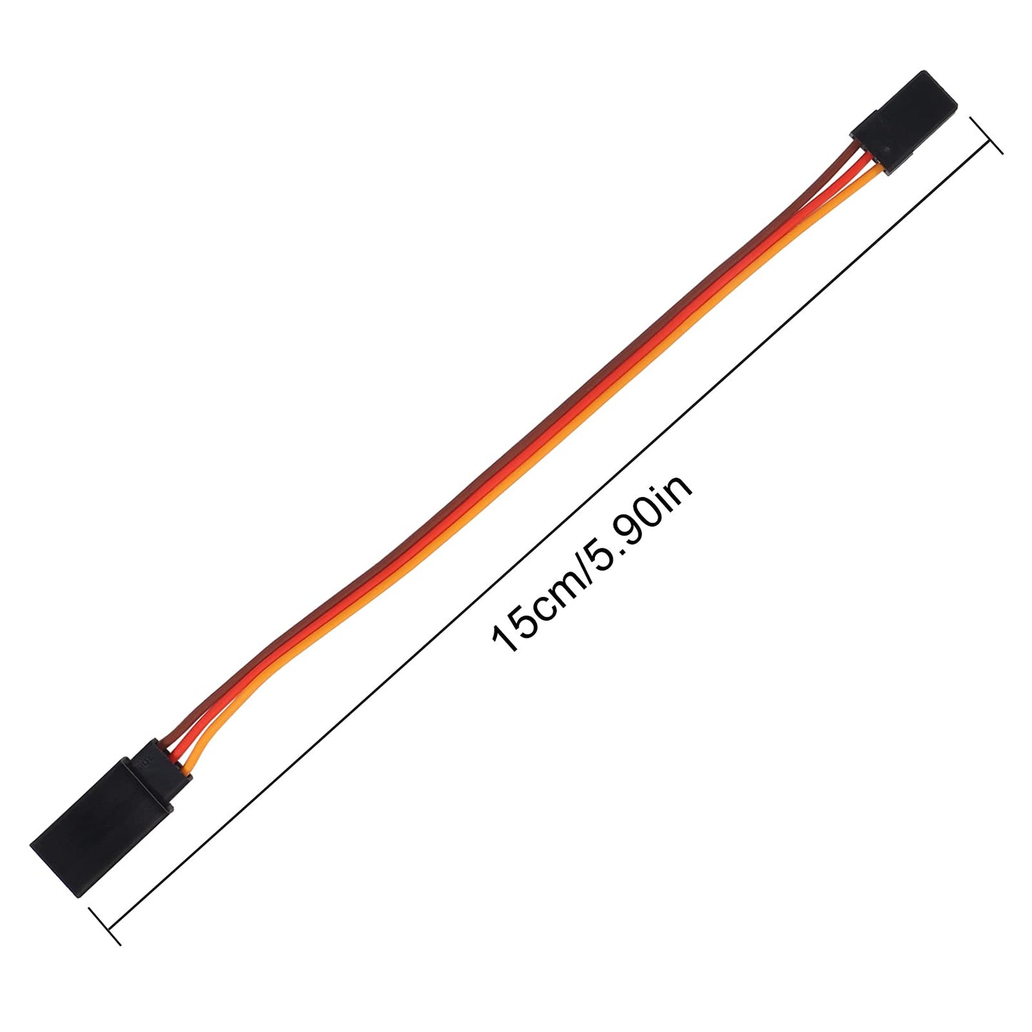 ACEIRMC 10pcs 3-Pin Servo Extension Cable Cord Female to Male Lead Wire Connector JR for RC Car Airplanes Remote Control (15cm)