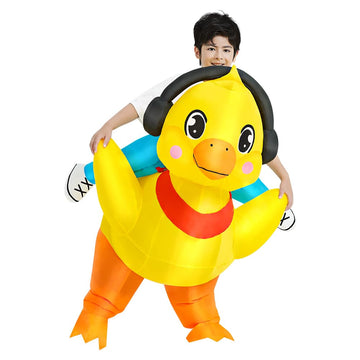Kids Halloween Inflatable Costume, Ride On Duck Air Blow Up Funny Inflatable Suit, Halloween Costumes For Girl/Child 7-10 Yrs